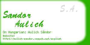 sandor aulich business card