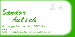 sandor aulich business card